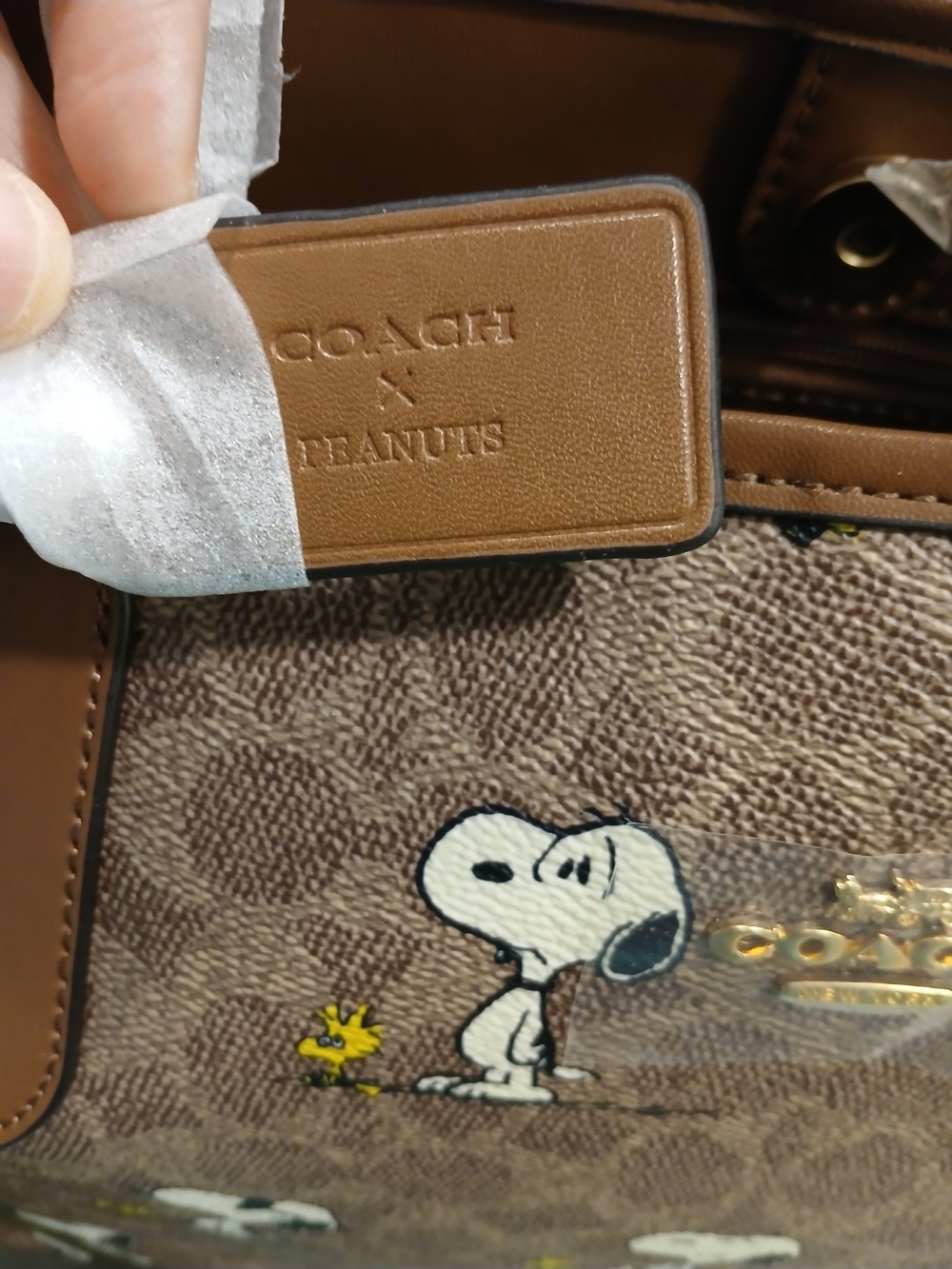 NEW COACH X Peanuts City Tote Bag Signature Canvas With Snoopy Print CBJ89 - Picture 4 of 4